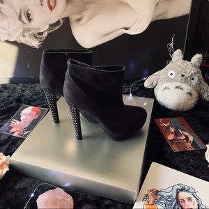 Black DIVA Lounge Glitter Heel Boots